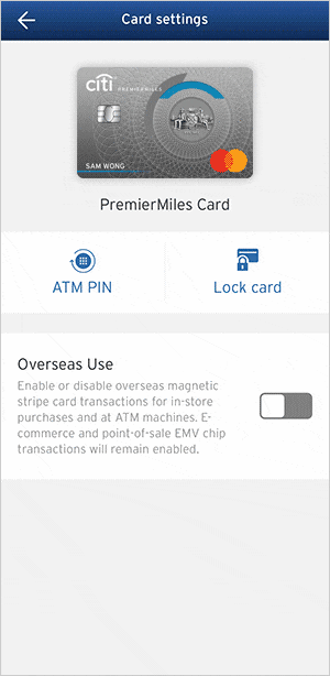 Lock your card Lock your card